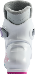 Rossignol Comp J1 JR Ski Boots in White 2027 featuring a junior-specific fit, soft flex, and simple single-buckle closure for young beginner skiers.