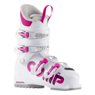 Rossignol Comp J4 JR Ski Boots in White 2026 featuring a junior-specific fit, four-buckle closure, forgiving flex, and supportive construction.