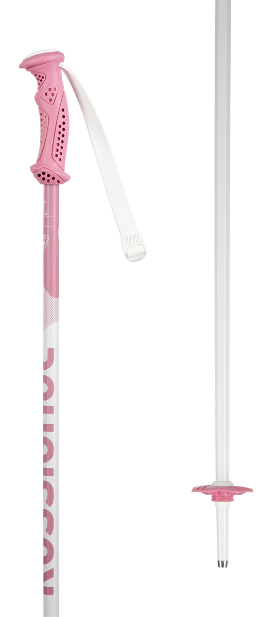 Rossignol Electra JR Ski Poles featuring lightweight aluminum shafts, junior-sized grips, adjustable wrist straps, and junior ski baskets.