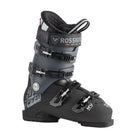 A black and gray Rossignol HI SPEED Pro 100 MV ski boot that features a medium-volume fit and sturdy construction.