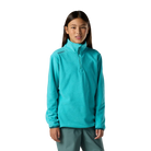 Front view of a baltic Rossignol Jr 1/4 Zip Polar Fleece featuring high-density microfleece construction, deep 1/4 zip front closure, and an ergonomic stand-up collar.