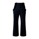 Front view of black Rossignol Men’s 4WS Blackside Insulated Pants featuring four-way stretch waterproof membrane fabric, synthetic insulation, adjustable waist tabs, zippered leg vents, integrated boot gaiters, and reinforced hem scuff guards.