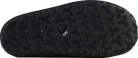 Bottom view of a black Rossignol Men’s Chalet Shoes featuring a water-resistant insulated upper, slip-on design with heel pull tab, cushioned EVA midsole, and high-grip rubber outsole.