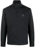 A black Rossignol Men's Opside Jacket with a full zipper, tailored fit, and preshaped sleeves.