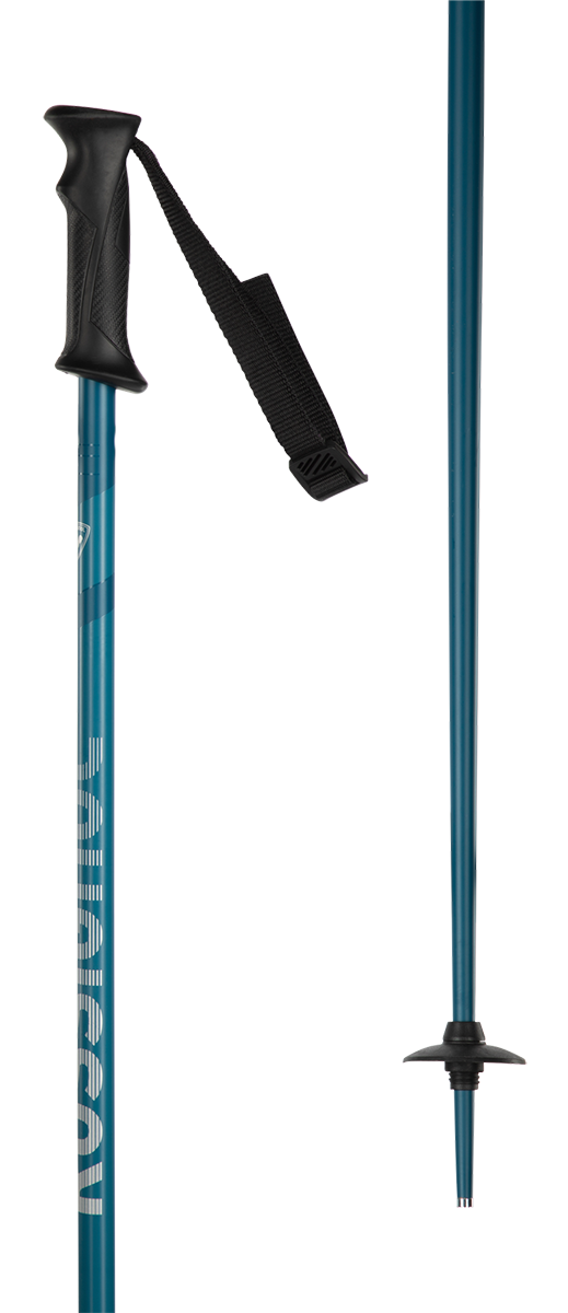 Rossignol Tactic Ski Poles featuring lightweight aluminum shafts, ergonomic grips, adjustable wrist straps, and all-mountain baskets.