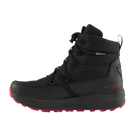 A Rossignol unisex podium black après ski boot with red accents and a rubber outsole.