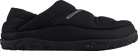 Side view of a black/grey Rossignol Women’s Chalet Shoes featuring a water-resistant insulated upper, slip-on stretch cuff with heel pull tab, cushioned EVA midsole, and high-traction rubber outsole.