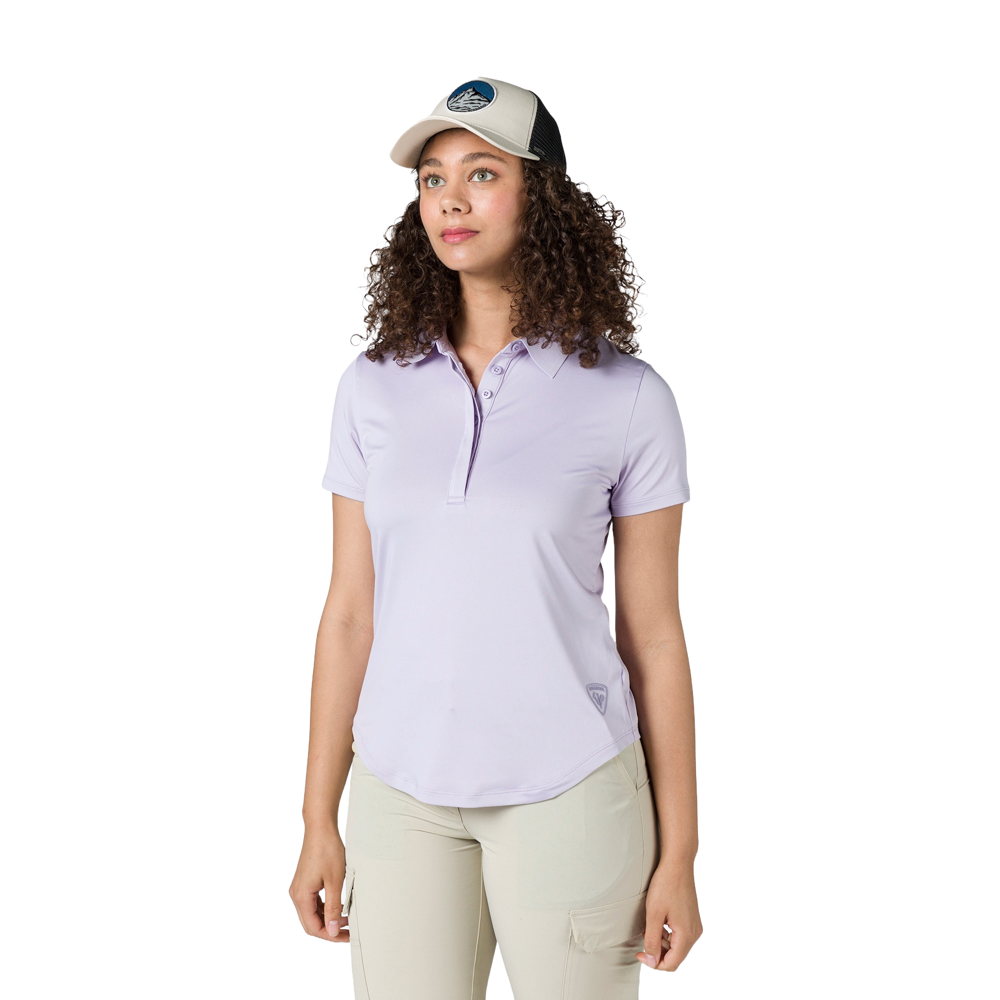 Rossignol Women's E-Fiber Active Golf Polo featuring lightweight performance fabric, moisture-wicking technology, and a flattering athletic fit.