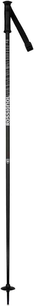 A black and white Rossignol Electra women's ski pole with an aluminum shaft and a vibration-dampening grip.
