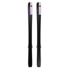 A pair of purple and black Salomon E Stance W 84 women's skis that are designed for both on and off piste use.