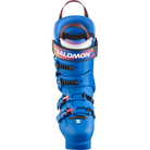 A Salomon Equipe 70 ski boot in vibrant blue, featuring white brand lettering, black buckles, and a 70 flex rating.