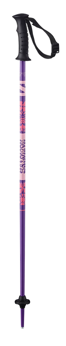 A coral/pansy Kaloo Junior Ski Pole that is lightweight and designed for kids.