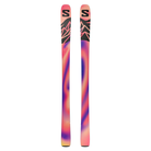 The bases of a pair of black 2027 Salomon QST 94 skis that are designed for all-mountain and freeride skiing.