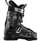 A black Salomon S/PRO Delta 80 Women's ski boot that features a roomy 102mm last and GripWalk soles.