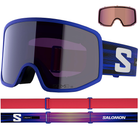 A pair of Salomon Sentry Pro S Sigma Equipe goggles that feature two lenses and are designed to integrate with ski race helmets.