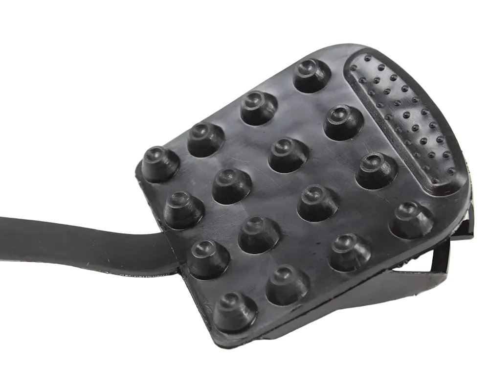 Seirus Cat Tracks in black showing flexible cold-resistant rubber construction, high-traction tread pattern, contoured heel-and-toe boot lug grips, and compact rollable design.