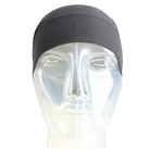 Seirus Heatwave Skull Liner in black showing ultra-thin stretch fabric, dual-stage Heatwave kinetic reflective lining, flatlock low-profile seam construction, and ergonomic ear-coverage cut.