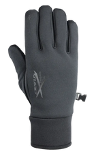 A black Seirus Women's Xtreme Soundtouch All Weather Glove that are lightweight, low-bulk, breathable, and waterproof.