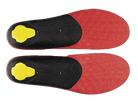 Sidas 3feet Eco Winter High Insoles showing contoured high-arch 3D EVA structure, 100% recycled woven polyester top cover, Evamic Insulated thermal layer, and low-profile heel cushioning pad.