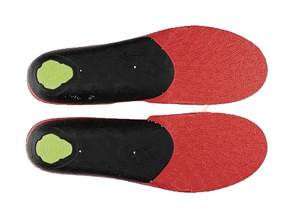 Sidas 3feet Eco Winter Mid Arch Insoles showing contoured mid-arch 3D EVA structure, 100% recycled woven polyester top cover, Evamic Insulated thermal layer, and low-profile heel cushioning pad.