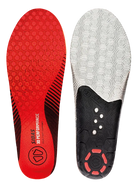Sidas Winter 3D Performance Insoles showing contoured 3D anatomical EVA shell, integrated heel shock absorption pad, micro-fiber top cover, and insulating aluminum thermal foil layer.