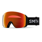 Front view of the Smith 4D MAG XL Goggles featuring an oversized OTG-compatible frame, down-curved BirdsEye Vision ChromaPop lens, integrated magnetic MAG retention levers, triple-layer DriWix face foam, and a silicone-backed QuickFit strap.