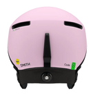 Rear view of a pink Smith Code MIPS Helmet featuring lightweight in-mold construction, zonal Koroyd honeycomb structures, six fixed ventilation ports, a BOA 360 Fit System dial, and a Fidlock magnetic chin strap buckle.