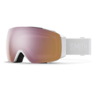 Front view of the Smith I/O MAG Low Bridge Fit Goggles featuring modified low-bridge face foam contours, a spherical Carbonic-x ChromaPop lens, integrated magnetic MAG retention levers, triple-layer DriWix face foam, and a silicone-backed QuickFit strap.