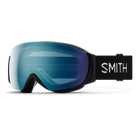 Front view of the Smith I/O MAG S Goggles featuring a scaled-down frame, spherical Carbonic-x ChromaPop lens, integrated magnetic MAG retention levers, triple-layer DriWix face foam, and a silicone-backed QuickFit strap.
