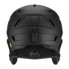 A black Smith Nexus Mips Round Contour Fit Helmet that features a wide fit, a Mips protective layer, a full Koroyd shell, and is designed for skiing and snowboarding.