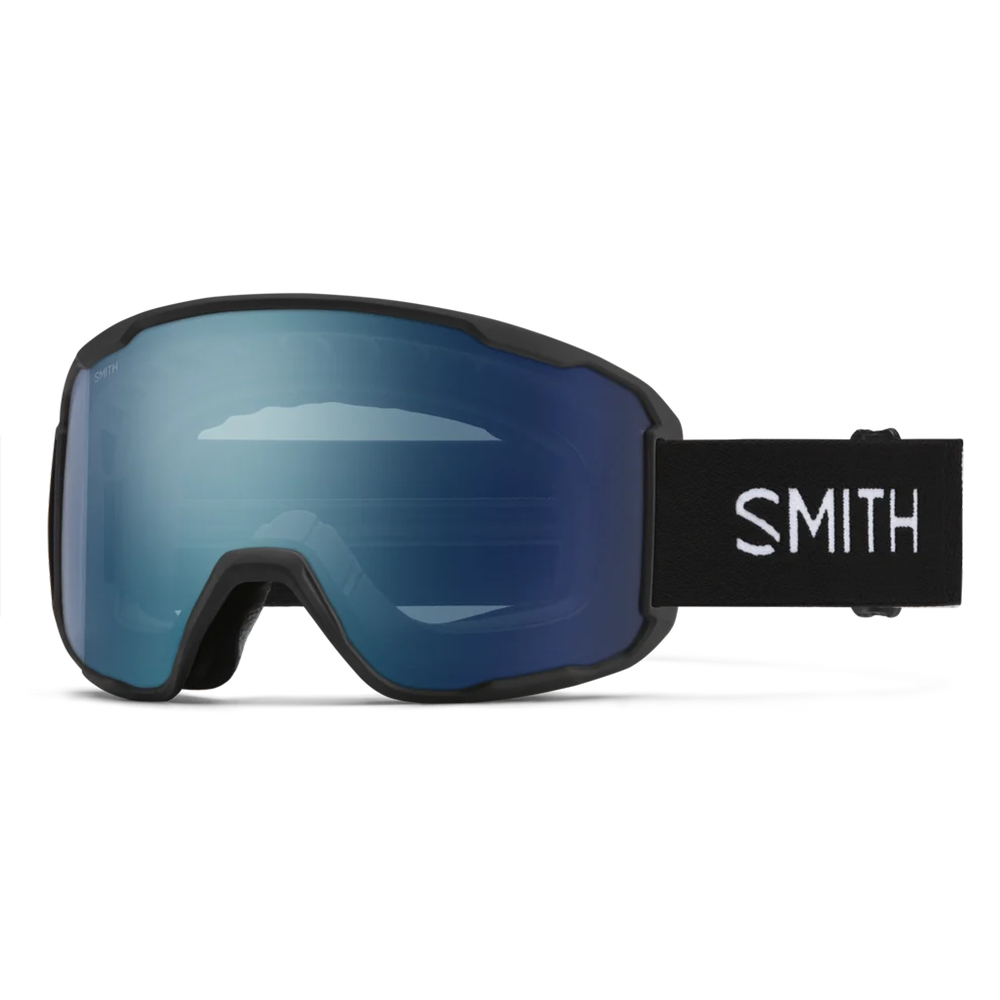 Front view of the Smith Preview Goggles featuring BirdsEye Vision expanded frame geometry, spherical Carbonic-x ChromaPop lens, triple-layer DriWix face foam, and an ultra-wide silicone-backed QuickFit strap.