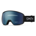 Front view of the Smith Preview Low Bridge Fit Goggles featuring BirdsEye Vision expanded frame geometry, modified low-bridge nose pocket foam contours, spherical Carbonic-x ChromaPop lens, and an ultra-wide silicone-backed QuickFit strap.