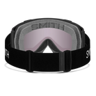 Rear view of the Smith Squad Goggles 2027 featuring a low-profile semi-rimless frame, cylindrical Carbonic-x ChromaPop lens, dual-layer DriWix face foam, and a silicone-backed QuickFit strap.