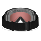 Rear view of the Smith Squad Goggles 2027 featuring a low-profile semi-rimless frame, cylindrical Carbonic-x ChromaPop lens, dual-layer DriWix face foam, and a silicone-backed QuickFit strap.