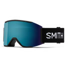 Front view of the Smith Squad MAG Goggles featuring a semi-rimless frame with integrated magnetic MAG retention levers, a cylindrical Carbonic-x ChromaPop lens, triple-layer DriWix face foam, and an ultra-wide silicone-backed strap.