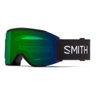 Front view of the Smith Squad MAG Goggles featuring a semi-rimless frame with integrated magnetic MAG retention levers, a cylindrical Carbonic-x ChromaPop lens, triple-layer DriWix face foam, and an ultra-wide silicone-backed strap.