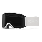 Front view of the Smith Squad MAG Goggles featuring a semi-rimless frame with integrated magnetic MAG retention levers, a cylindrical Carbonic-x ChromaPop lens, triple-layer DriWix face foam, and an ultra-wide silicone-backed strap.