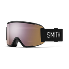 Front view of the Smith Squad S Goggles featuring a scaled-down semi-rimless frame, cylindrical Carbonic-x ChromaPop lens, DriWix face foam, and an adjustable silicone-backed strap.