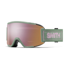 Front view of the Smith Squad S Goggles featuring a scaled-down semi-rimless frame, cylindrical Carbonic-x ChromaPop lens, DriWix face foam, and an adjustable silicone-backed strap.