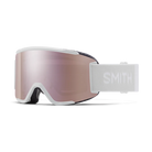 Front view of the Smith Squad S Goggles featuring a scaled-down semi-rimless frame, cylindrical Carbonic-x ChromaPop lens, DriWix face foam, and an adjustable silicone-backed strap.