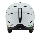 Rear view of a white Smith Vantage 2 MIPS Helmet featuring Hybrid SL shell construction, zonal Koroyd honeycomb structures, dual-regulator 40-vent climate control, and a BOA 360 Fit System dial.