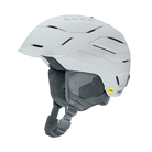 Side view of a white Smith Vantage 2 MIPS Helmet featuring Hybrid SL shell construction, zonal Koroyd honeycomb structures, dual-regulator 40-vent climate control, and a BOA 360 Fit System dial.