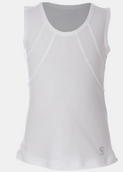 A white Sofibella Girls UV Cap Sleeve Top on a white background