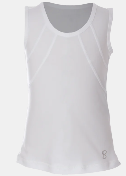 A white Sofibella Girls UV Cap Sleeve Top on a white background