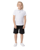 Sofibella SB Boys' Short Sleeve Polo featuring lightweight performance fabric, breathable comfort, and a classic athletic fit.