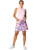 Sofibella Women's Sleeveless Golf Zip Polo featuring lightweight performance fabric, a zip neckline, and a flattering athletic fit.