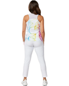 Sofibella Women's Spectrum Funnel Neck Golf Racerback featuring lightweight performance fabric, racerback styling, and a flattering athletic fit.