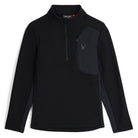 A black Spyder Bandit 1/2 Zip Sweater that is moisture-wicking, stretchable, and breathable.