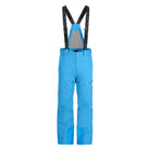 A pair of blue Spyder Men's Dare Ski Pants that are waterproof, insulated, breathable, and stretchable.