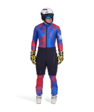Spyder Softshell Training Ski Shorts featuring insulated softshell fabric, full-length side zippers, adjustable waistband, and race-ready alpine training performance.